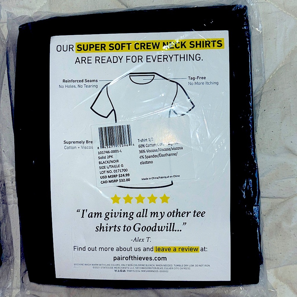 2 thieves tshirts Brand new L